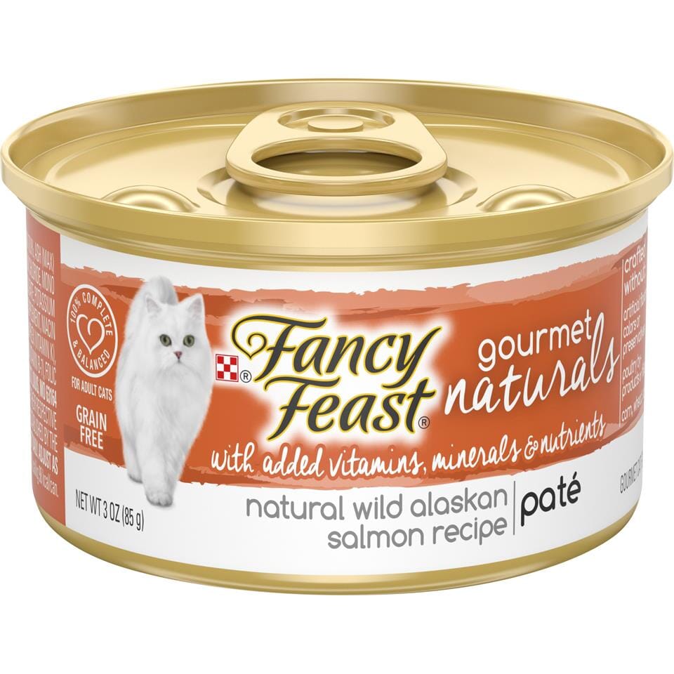 Purina Fancy Feast Gourmet Naturals Wild Alaskan Salmon Pate Canned Cat Food - 3 Oz - Case of 12  