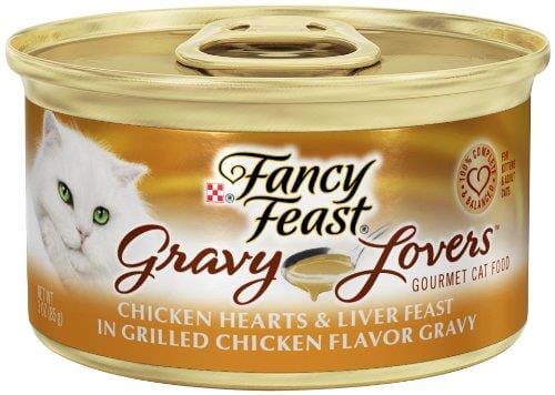 Purina Fancy Feast Gravy Lovers Chicken Hearts and Liver in Gravy Canned Cat Food - 3 Oz - Case of 24  