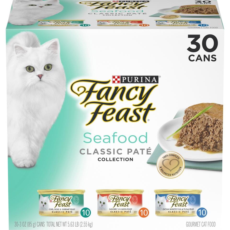 Purina Fancy Feast Grilled Collection Chicken Turkey and Beef in Gravy Canned Cat Food - Variety Pack - 3 Oz - Case of 30  