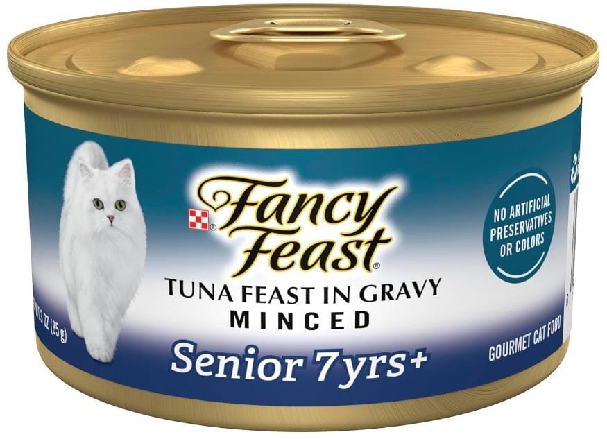 Purina Fancy Feast Minced Tuna in Gravy Senior 7+ Canned Cat Food - 3 Oz - Case of 24  