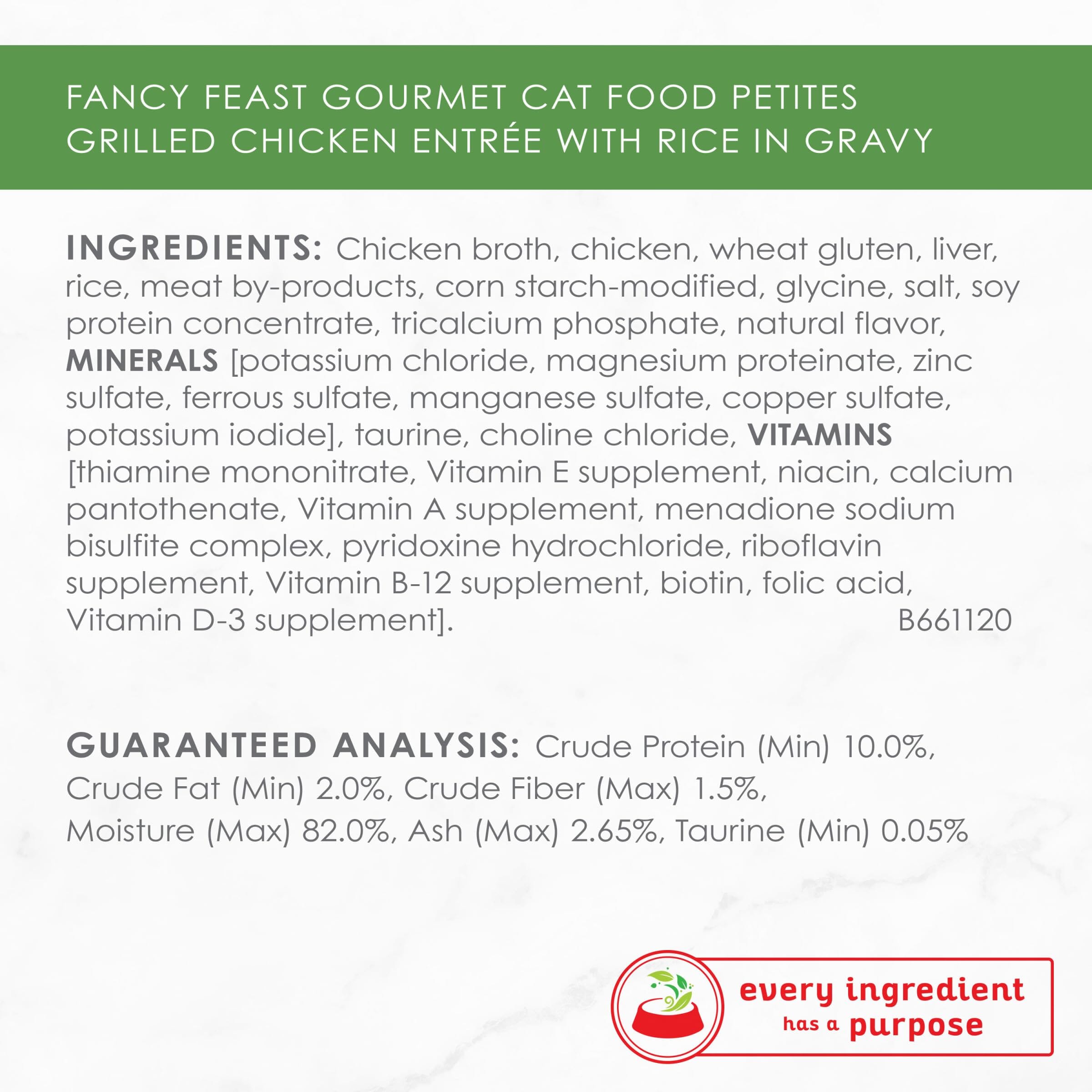 Purina Fancy Feast Petites Grilled Chicken and Rice in Gravy Wet Cat Food Trays - 2.8 Oz - Case of 12  