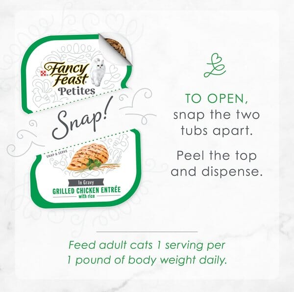 Purina Fancy Feast Petites Grilled Chicken Whitefish and Salmon Entrée in Gravy Wet Cat Food Trays - Variety Pack - 2.8 Oz - 12 Count