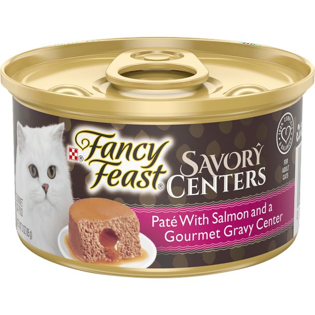 Purina Fancy Feast Savory Centers Salmon Gourmet Pate and Gravy Center Canned Cat Food - 3 Oz - Case of 24 Default Title