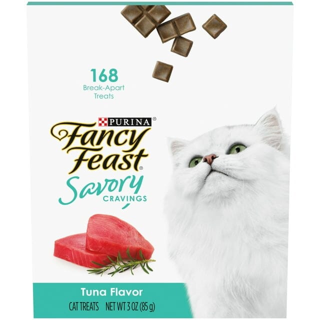 Purina Fancy Feast Savory Cravings Break-Apart Limited Ingredient Tuna Soft and Chewy Cat Treats - 3 Oz - Case of 10