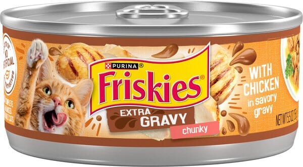 Purina Friskies Extra Gravy Chunky Chicken Canned Cat Food - 5.5 Oz - Case of 24  