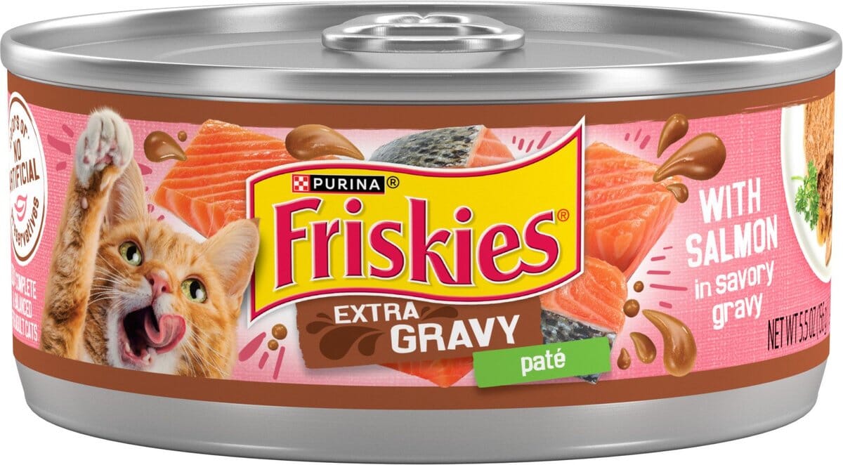 Purina Friskies Extra Gravy Chunky Salmon in Gravy Canned Cat Food - 5.5 Oz - Case of 24  