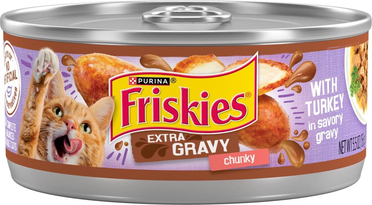 Purina Friskies Extra Gravy Chunky Turkey Canned Cat Food - 5.5 Oz - Case of 24  