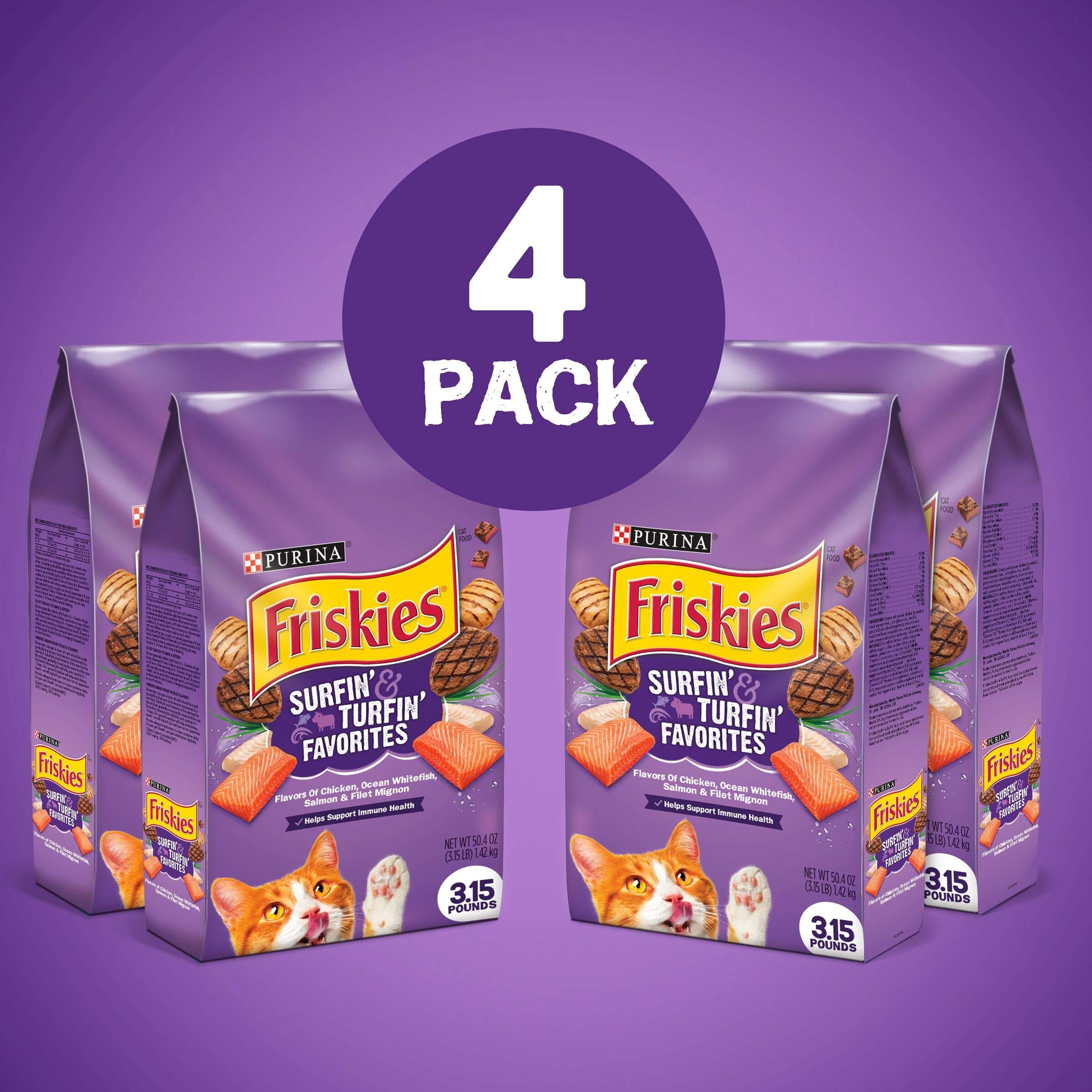 Purina Friskies Gravy Swirlers with Chicken Salmon and Dried Gravy Adult Dry Cat Food - 3.15 Lbs - Case of 4  