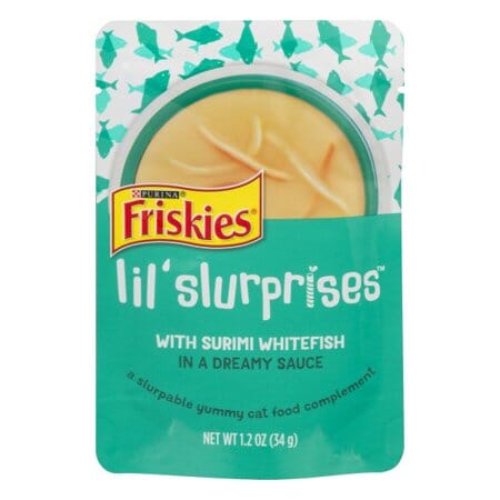 Purina Friskies Lil' Sluprises Compliments Whitefish in Puree Wet Cat Food or Topper - 1.2 Oz - Case of 16  