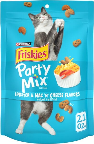 Purina Friskies Party Mix Lobster Mac and Cheese Crunchy Cat Treats - 2.1 Oz - Case of 10