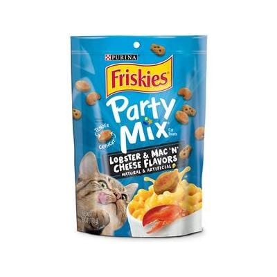 Purina Friskies Party Mix Lobster Mac and Cheese Crunchy Cat Treats - 6 Oz - Case of 6