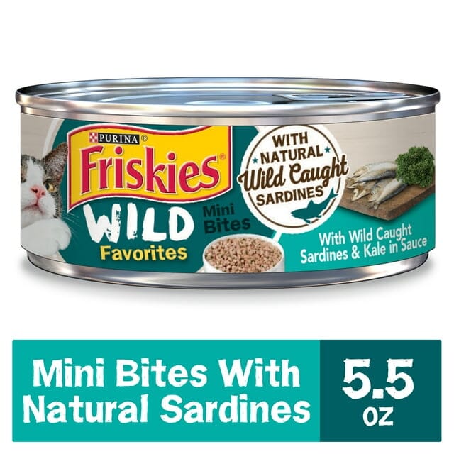 Purina Friskies Wild Sardines and Kale Canned Cat Food - 5.5 Oz - Case of 24  