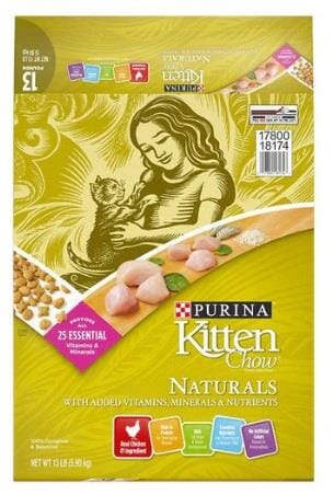 Purina Kitten Chow Naturals High-Protein Chicken with Vitamins and Minerals Dry Cat Food - 13 Lbs  