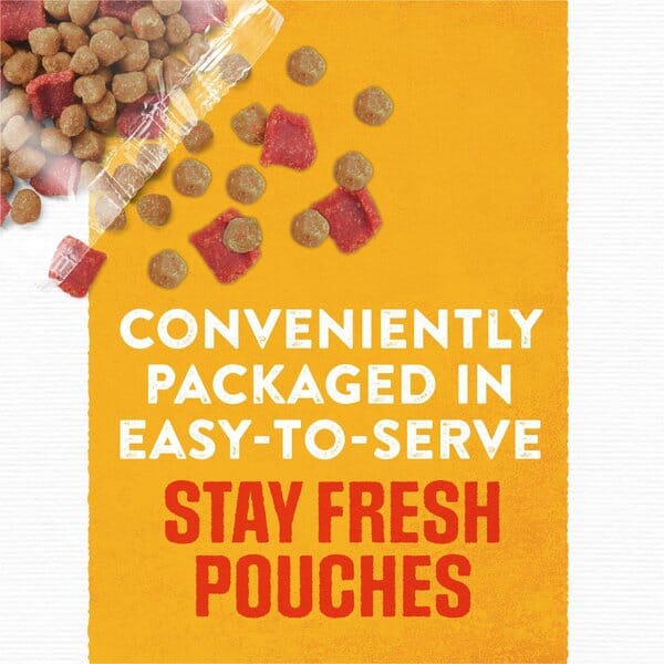 Purina Moist and Meaty Rise and Shine Awaken Bacon and Eggs Dry Dog Food Pouches - 12 Pack - 72 Oz - Case of 4