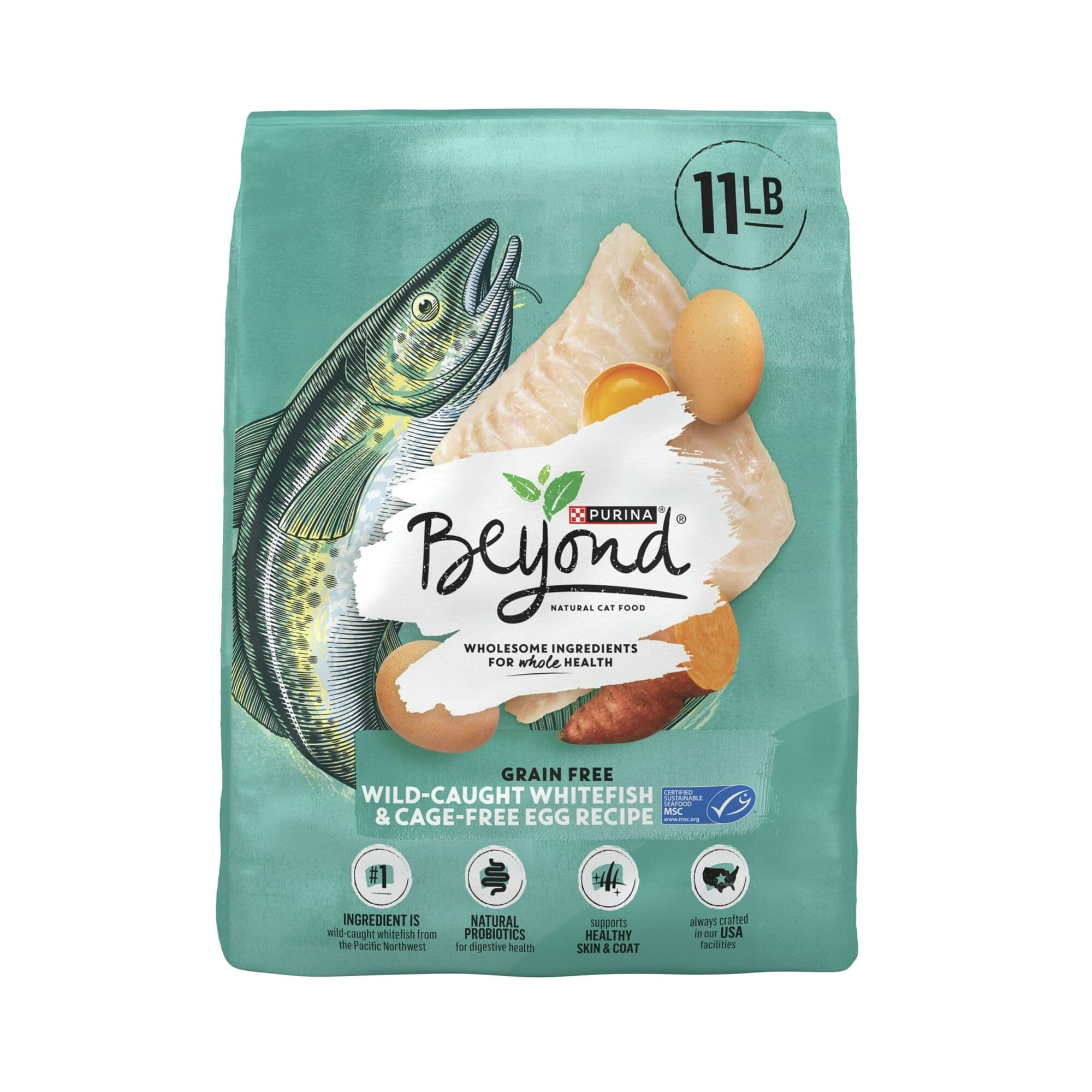 Purina One Beyond Grain-Free Simply Whitefish and Eggs Dry Cat Food - 11 Lbs