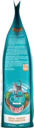 Purina One + Plus Ideal Weight and High-Protein Turkey Dry Cat Food - 3.5 Lbs - Case of 4