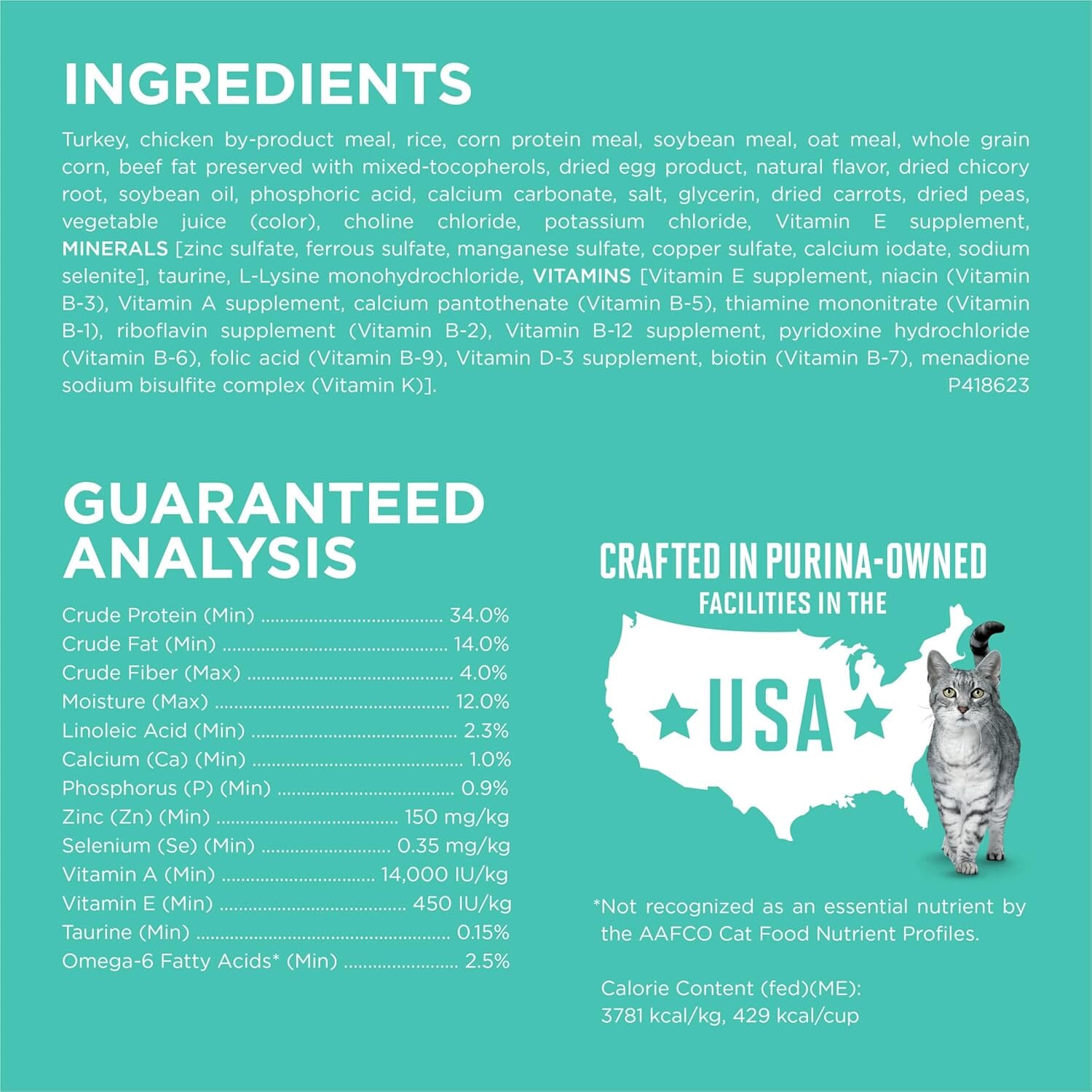 Purina One Sensitive Skin and Stomach Turkey Adult Dry Cat Food - 7 Lbs - Case of 4