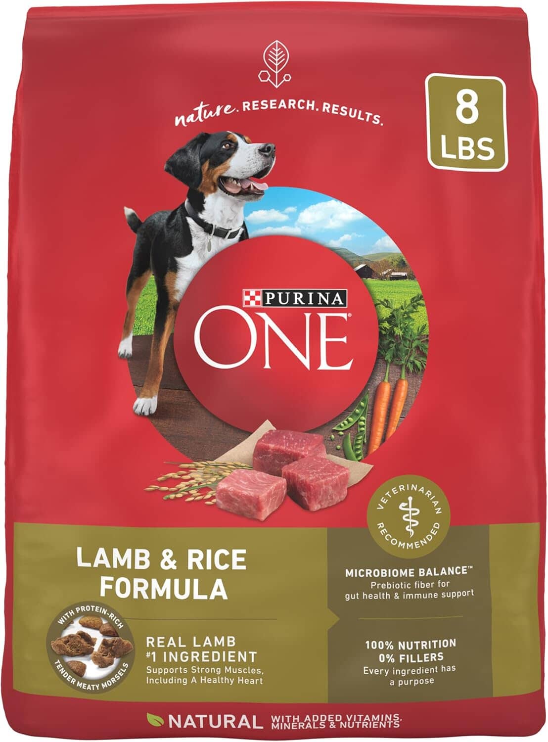 Purina One SmartBlend Heart Muscle and Immune Support Lamb and Rice Dry Dog Food - 8 Lbs - Case of 4