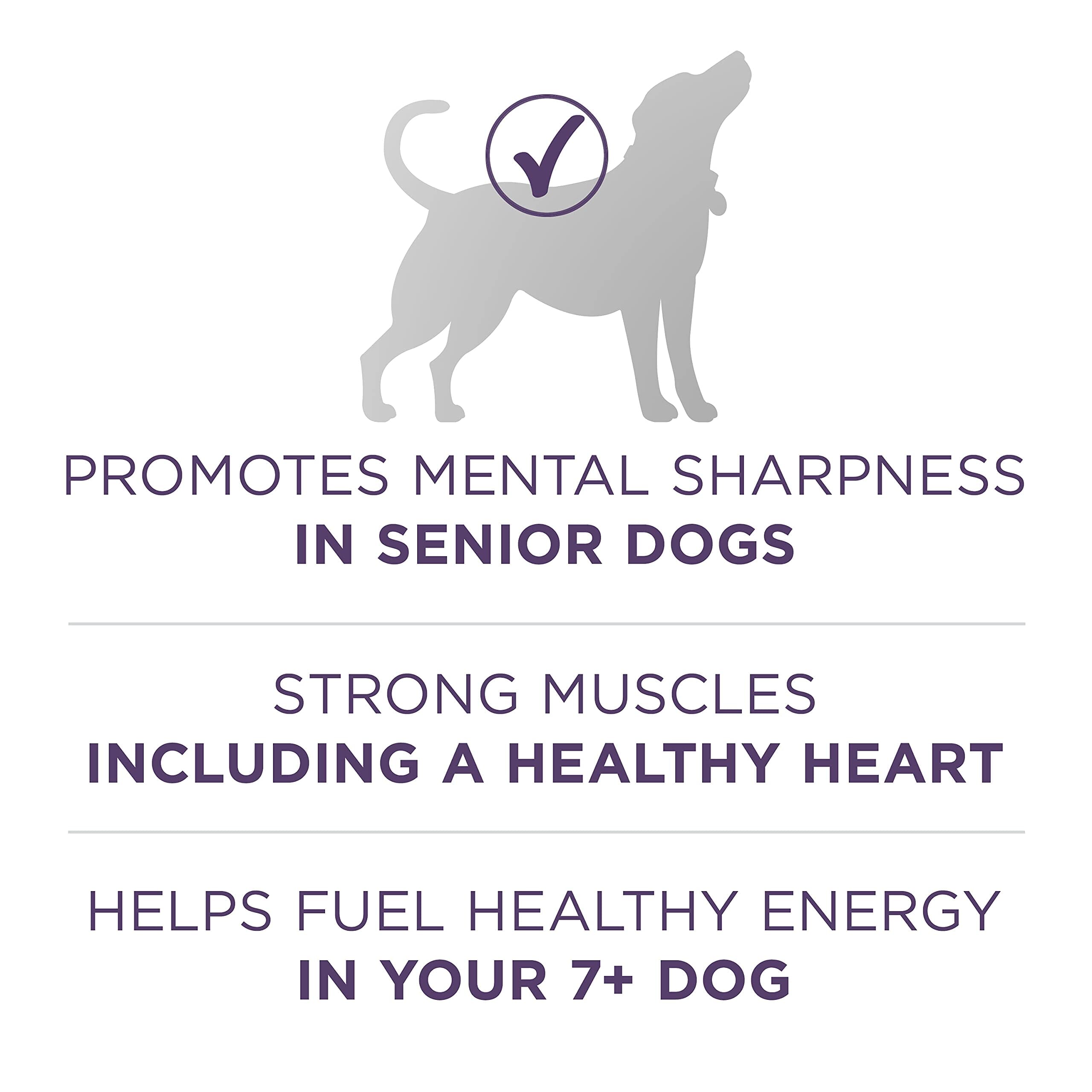 Purina One SmartBlend Vibrant Maturity 7+ Senior Adult Chicken Dry Dog Food - 8 Lbs - Case of 4  
