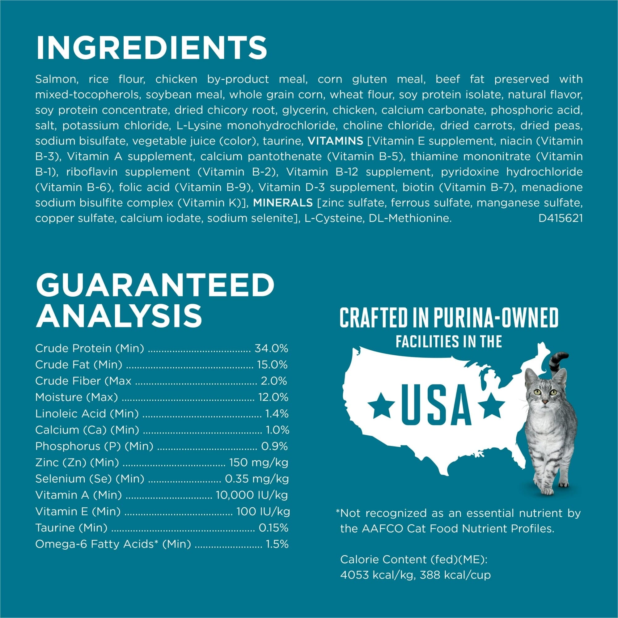 Purina One Tender Selects Blend Salmon and Fish Dry Cat Food - 7 Lbs - Case of 4