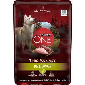 Purina ONE True Instinct High-Protein Real Chicken and Duck with Vitamins Dry Dog Food 27.5 Pounds
