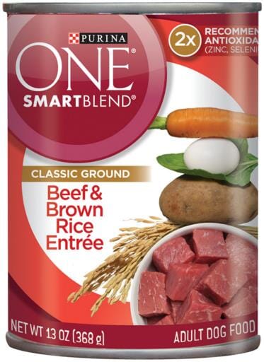 Purina One Wholesome Beef & Brown Rice Entree Canned Dog Food  