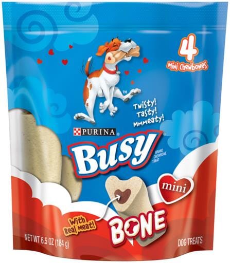 Purina Original Busy Bone with Real Meat Pork Hard Chews Dog Treats - Mini - 6.5 Oz - Case of 8  