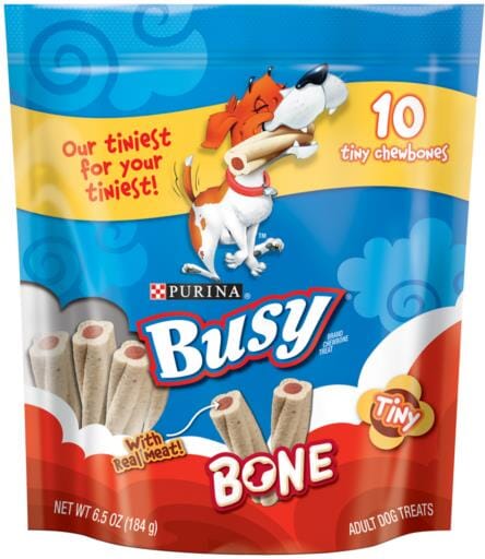 Purina Original Busy Bone with Real Meat Pork Hard Chews Dog Treats - Tiny - 6.5 Oz - Case of 8  