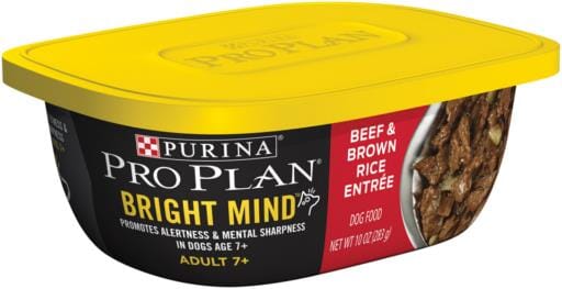 Purina Pro Plan Bright Mind Adult 7+ Beef and Brown Rice Entree Dog Food Tray  