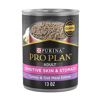 Purina Pro Plan Classic Sensitive Skin and Stomach Turkey and Oatmeal Pate Adult Canned Dog Food - 13 Oz - Case of 12 Default Title