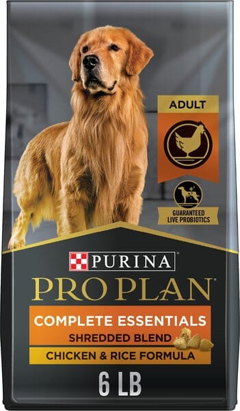 Purina Pro Plan Complete Essential Shredded Blend Chicken and Rice Dry Dog Food - 6 Lbs - Case of 5