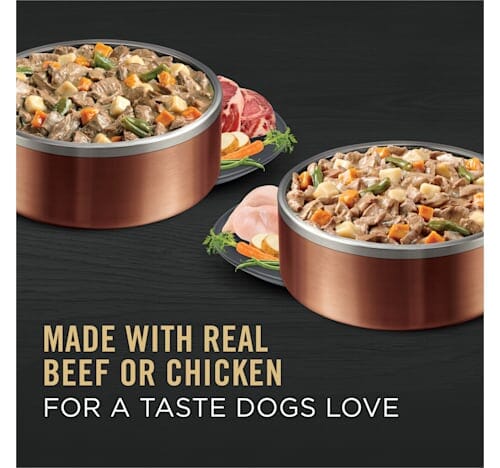 Purina Pro Plan Complete Essentials Chicken Beef Vegetables in Gravy Adult Canned Dog Food - Variety Pack - 13 Oz - Case of 12