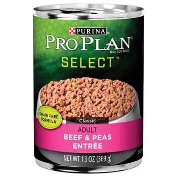 Purina Pro Plan Complete Essentials Grain-Free Classic Beef and Peas Pate Entrée Adult Canned Dog Food - 13 Oz - Case of 12