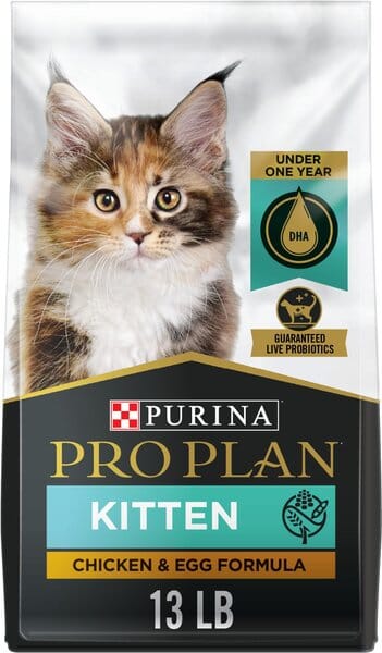 Purina Pro Plan Complete Essentials Grain-Free High-Protein Natural Chicken and Egg Kitten Dry Cat Food - 13 Lbs