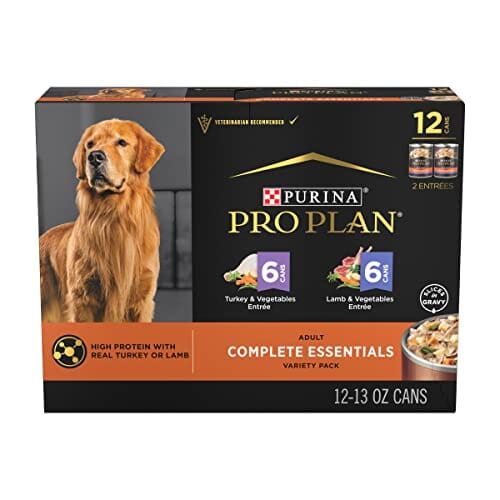 Purina Pro Plan Complete Essentials Lamb and Turkey with Vegetables Adult Canned Dog Food - Variety Pack - 13 Oz - Case of 12 Default Title