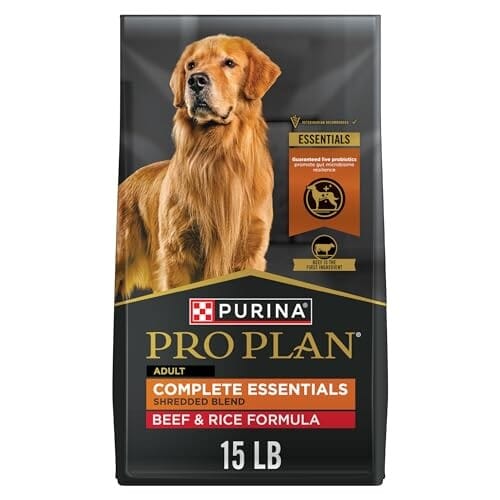 Purina Pro Plan Complete Essentials Shredded Blend Beef and Rice Adult Dry Dog Food - 15 Lbs Default Title