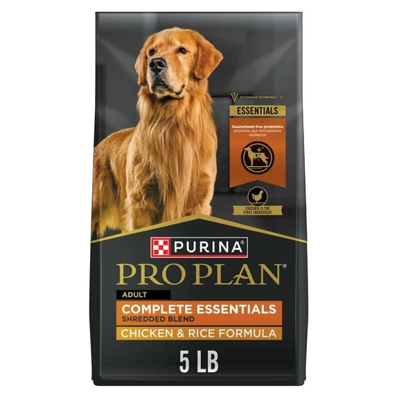 Purina Pro Plan Complete Essentials Shredded Blend Chicken and Rice Adult Dry Dog Food - 5 Lbs - Case of 5 Default Title