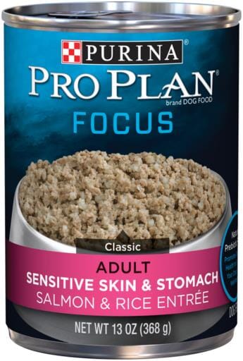 Purina Pro Plan Focus Sensitive Skin & Stomach Salmon & Rice Pate Canned Dog Food  