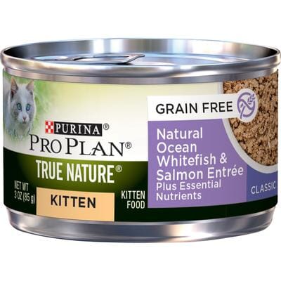 Purina Pro Plan Grain-Free Classic Ocean Whitefish and Salmon Kitten Formula Canned Cat Food - 3 Oz - Case of 24