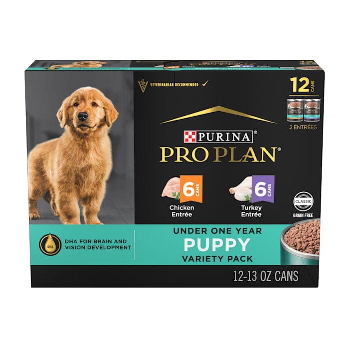 Purina Pro Plan Grain-Free Development Chicken and Turkey Entrée Puppy Canned Dog Food - Variety Pack -13 Oz - Case of 12 Default Title