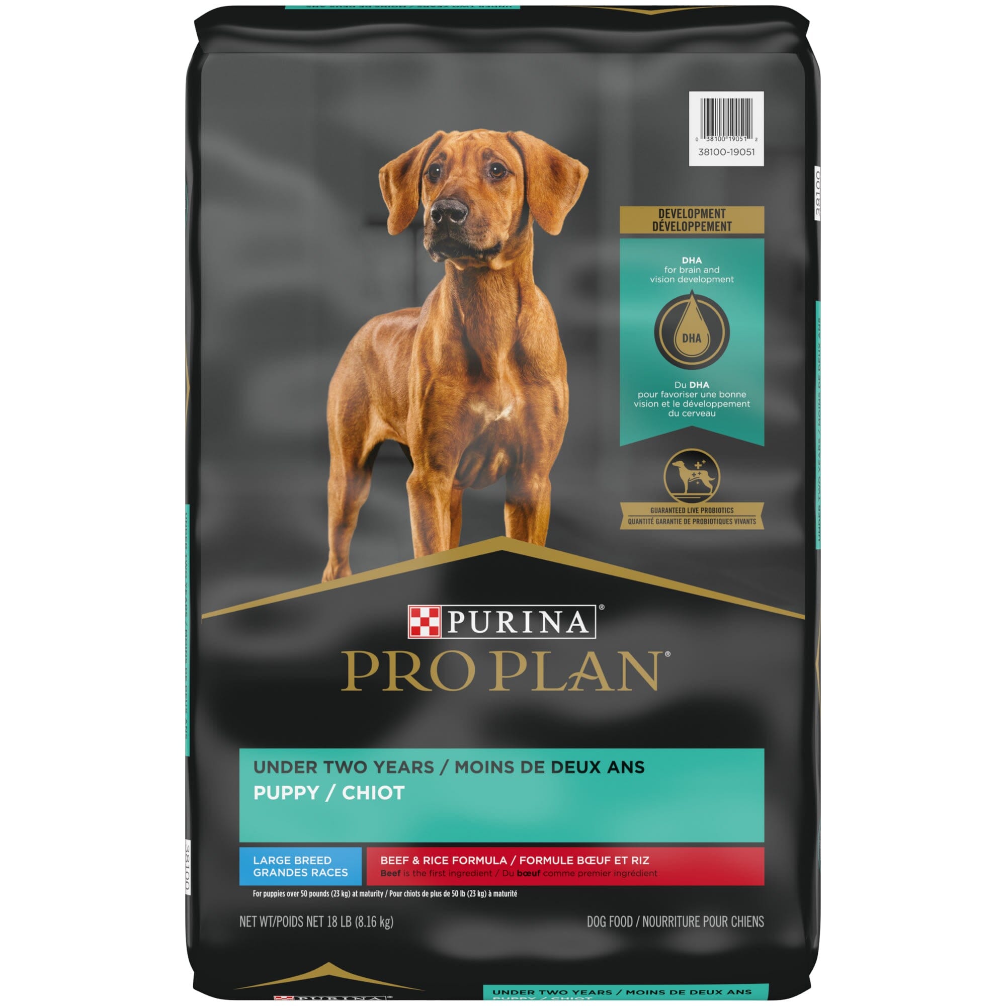 Purina Pro Plan High-Protein Development Beef and Rice Large-Breed Puppy Dry Dog Food -18 Lbs Default Title