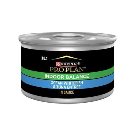 Purina Pro Plan Indoor Balance Ocean Whitefish and Tuna Entrée in Gravy Canned Cat Food - 3 Oz - Case of 24 Default Title