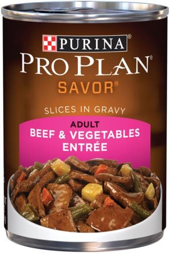 Purina Pro Plan Savor Adult Beef & Vegetables Slices in Gravy Canned Dog Food  