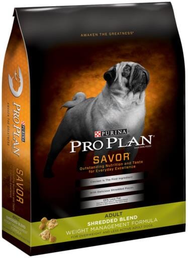 Purina Pro Plan Savor Adult Shredded Blend Weight Management Formula Dry Dog Food  