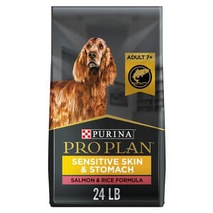 Purina Pro Plan Sensitive Skin and Stomach Salmon and Rice 7+ Senior Adult Dry Dog Food - 24 Lbs Default Title