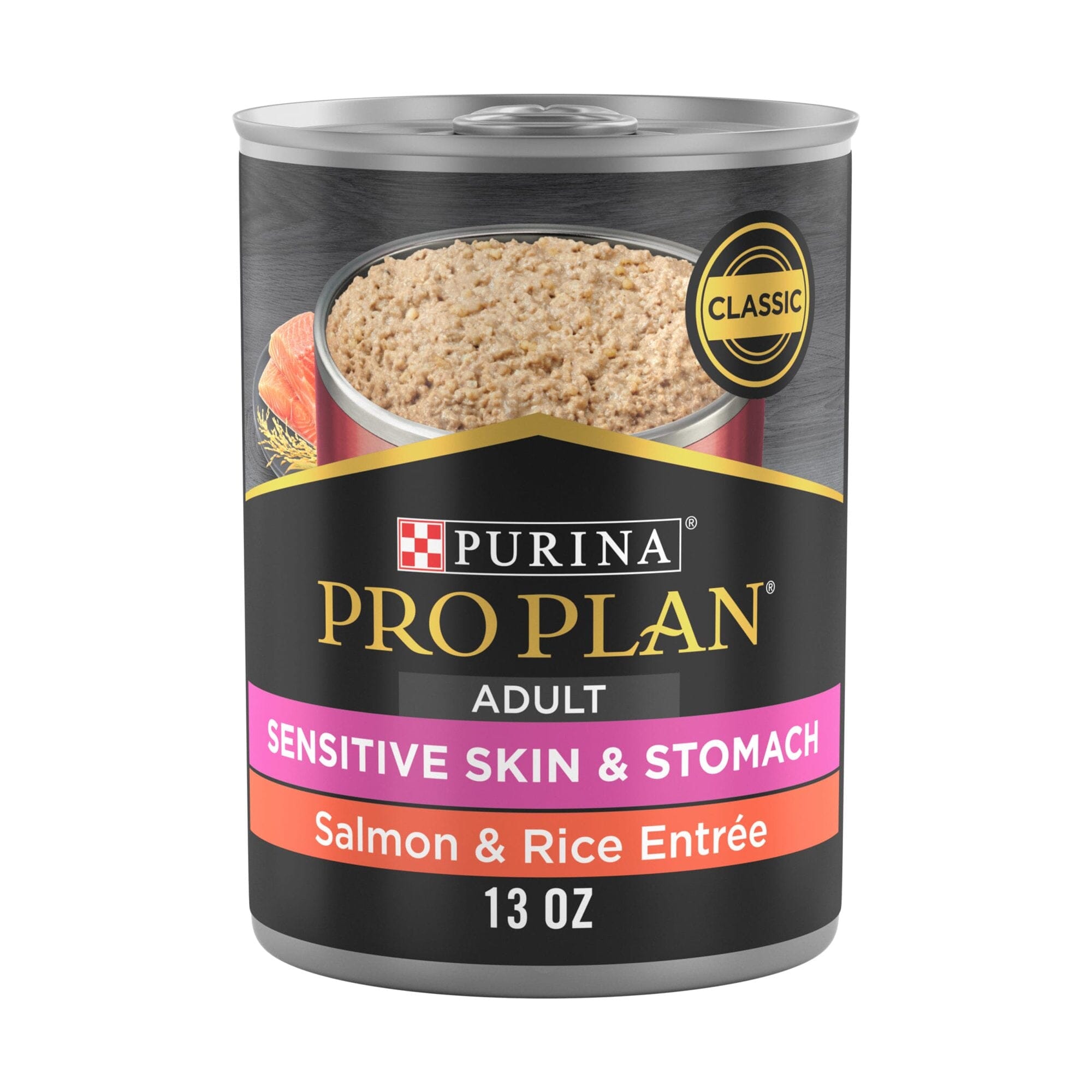 Purina Pro Plan Sensitive Skin and Stomach Salmon and Rice Adult Canned Dog Food - 13 Oz - Case of 12 Default Title