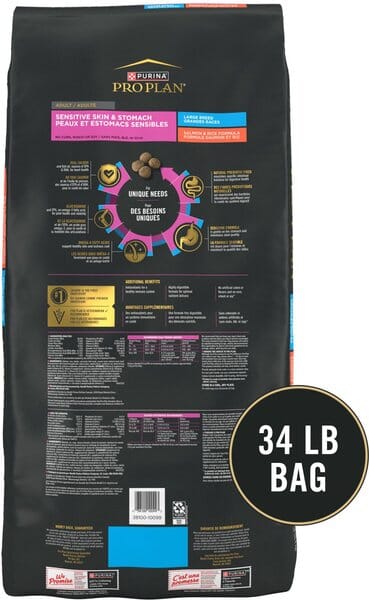 Purina Pro Plan Sensitive Skin and Stomach Salmon and Rice Large-Breed Adult Dry Dog Food - 35 Lbs