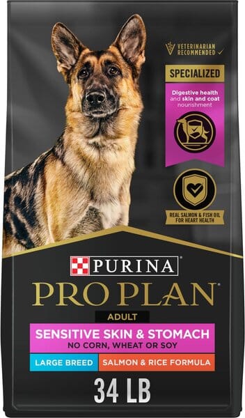 Purina Pro Plan Sensitive Skin and Stomach Salmon and Rice Large-Breed Adult Dry Dog Food - 35 Lbs