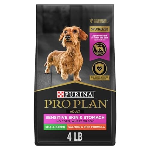 Purina Pro Plan Sensitive Skin and Stomach Salmon and Rice Small-Breed Adult Dry Dog Food - 4 Lbs - Case of 6 Default Title