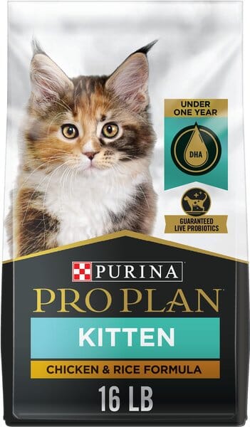 Purina Pro Plan Shredded Blend Chicken and Rice Kitten Formula Dry Cat Food - 16 Lbs